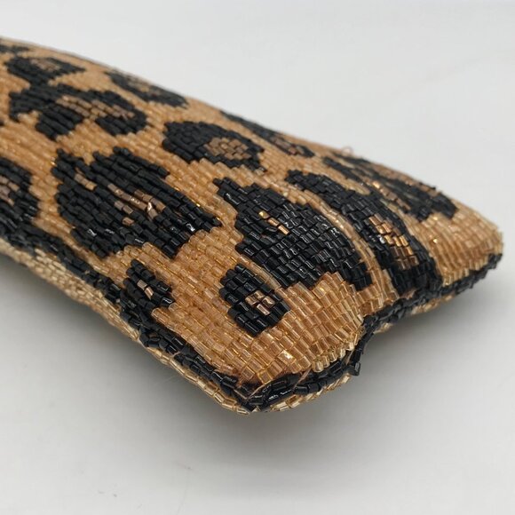 Neiman Marcus Leopard Beaded Satin Clutch - Picture 8 of 10